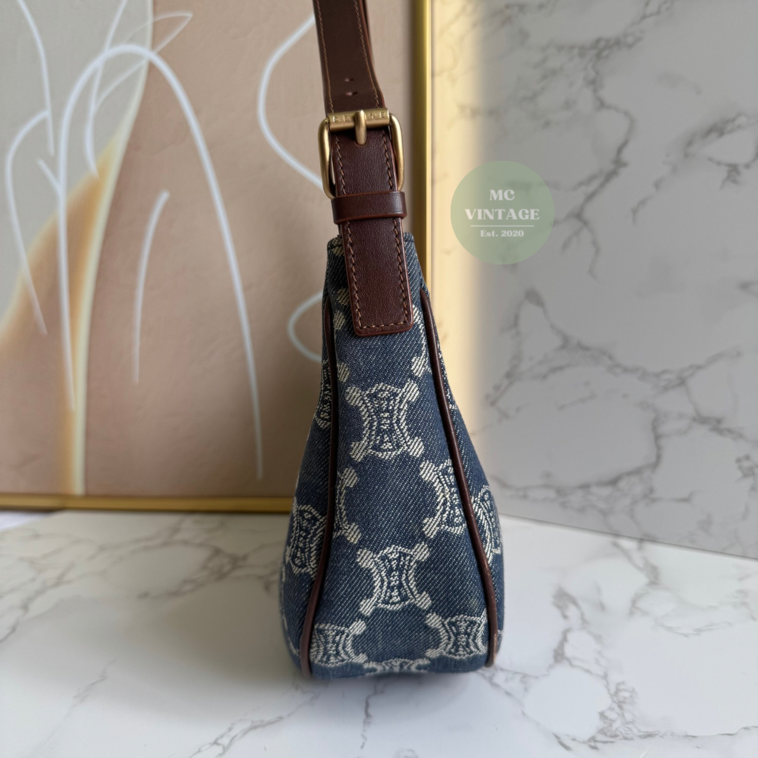 CELINE Vintage Denim Shoulder Bag