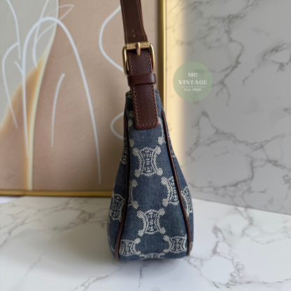 CELINE Vintage Denim Shoulder Bag