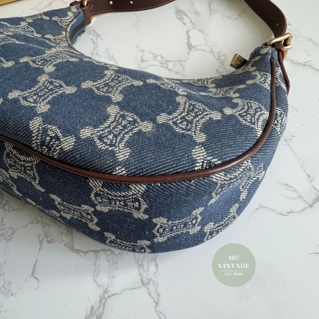CELINE Vintage Denim Shoulder Bag