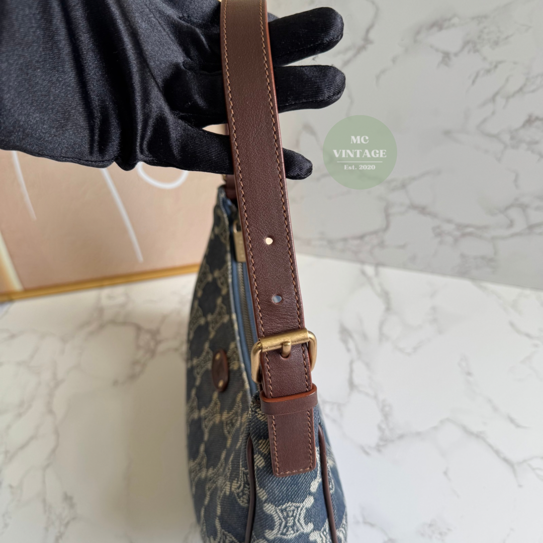 CELINE Vintage Denim Shoulder Bag