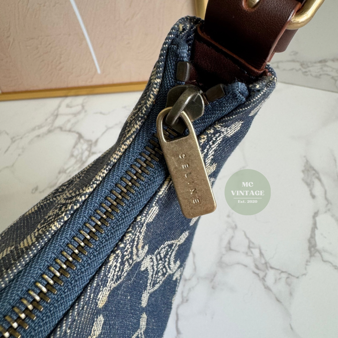 CELINE Vintage Denim Shoulder Bag