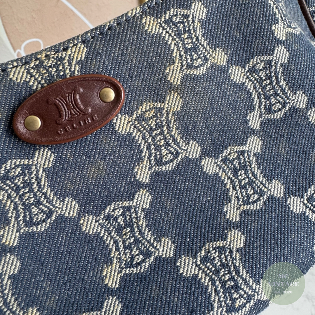 CELINE Vintage Denim Shoulder Bag