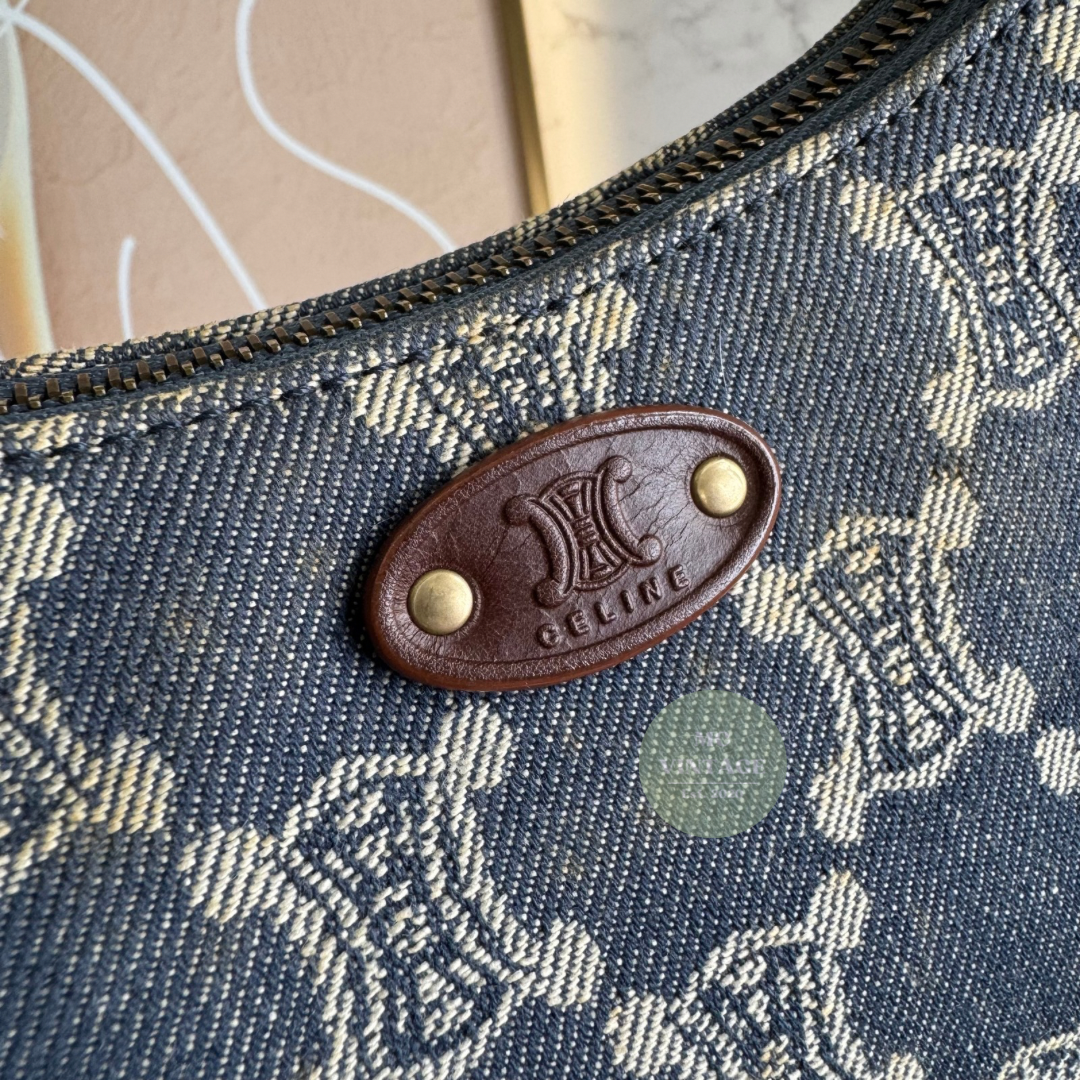 CELINE Vintage Denim Shoulder Bag