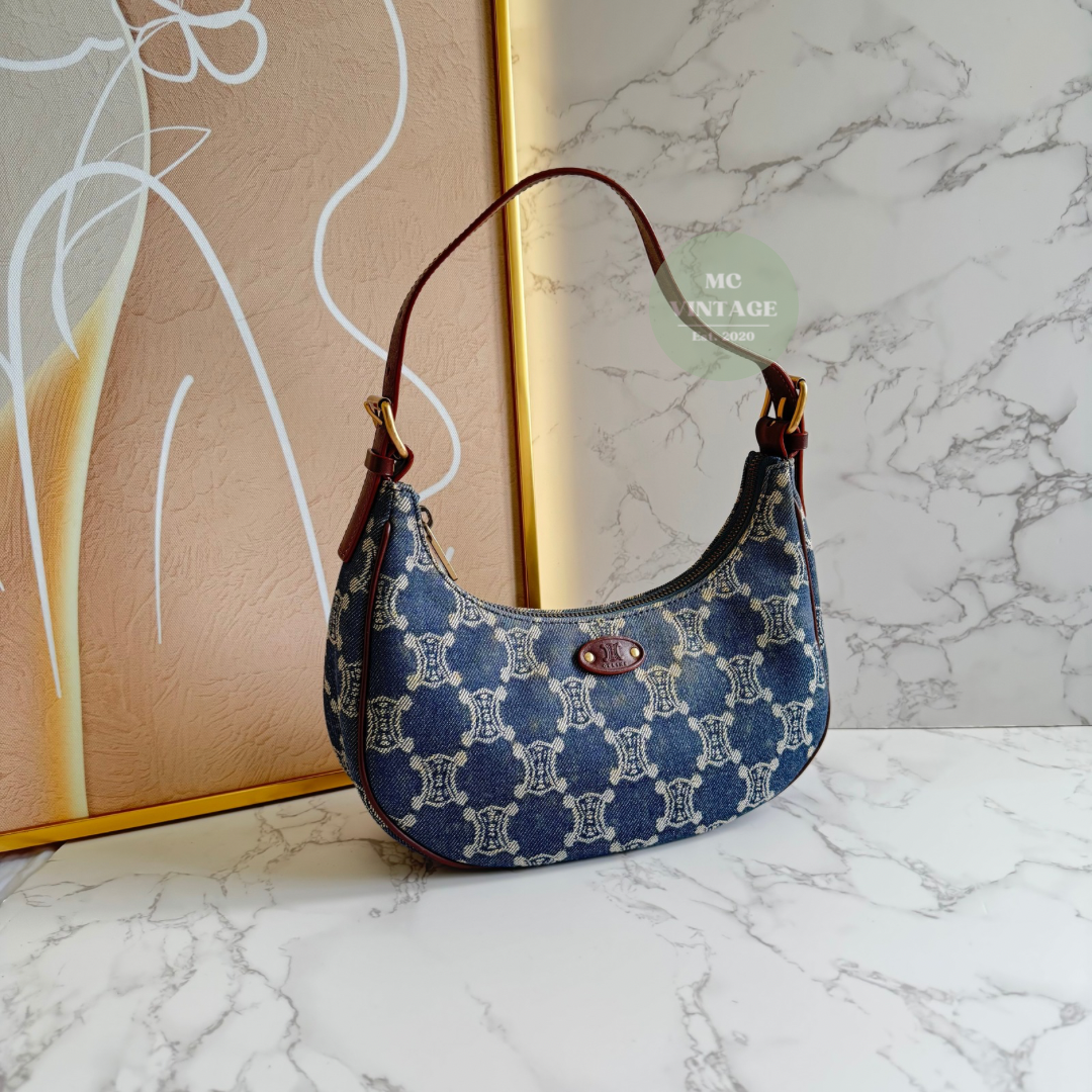 ♥美品♥CELINEマカダム　 ネイビー　カシミア混 ウール 手袋 ♥美品♥CELINEマカダム ネイビー カシミア混 ウール 手袋
