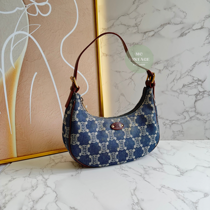 CELINE Vintage Denim Shoulder Bag