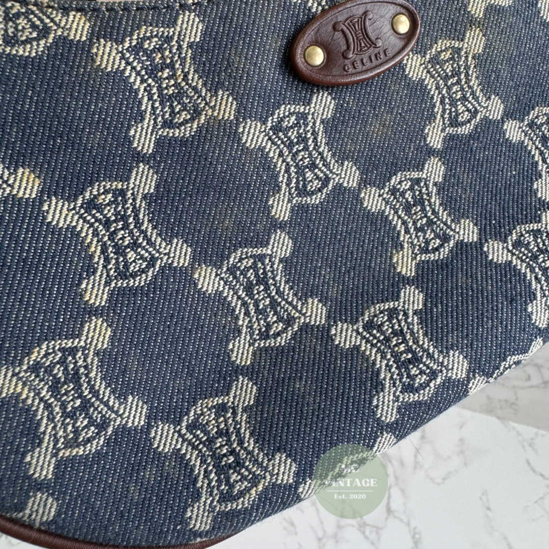 CELINE Vintage Denim Shoulder Bag