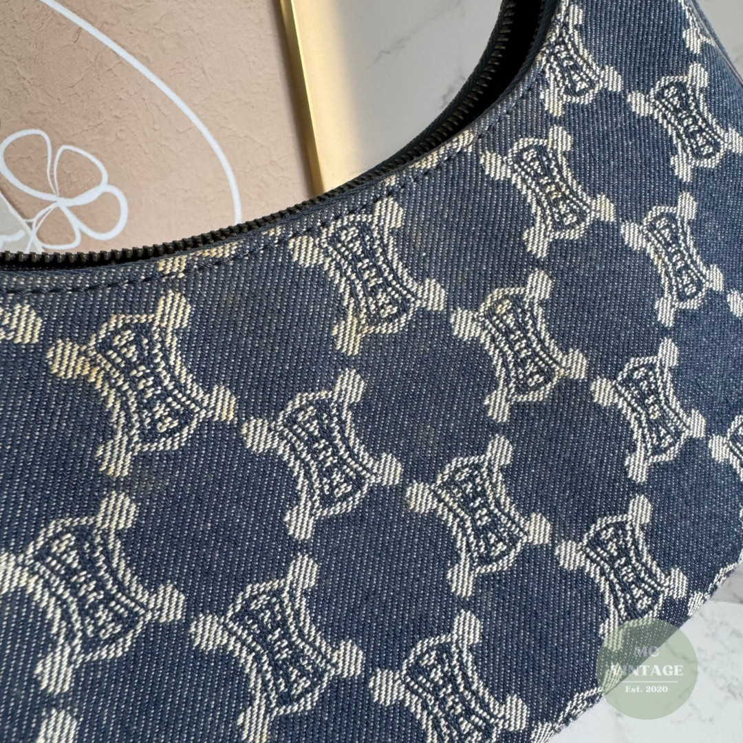 CELINE Vintage Denim Shoulder Bag