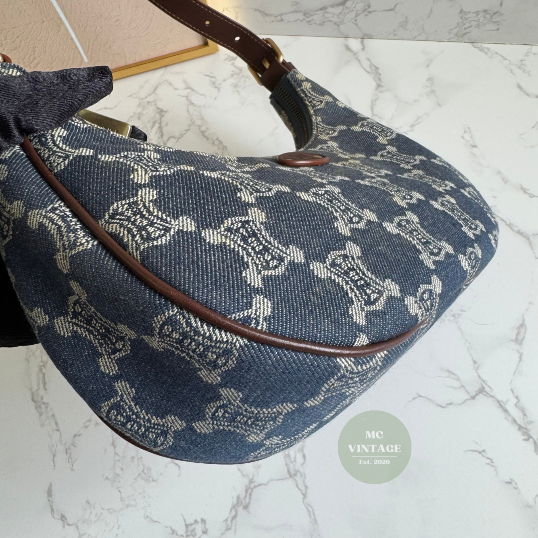 CELINE Vintage Denim Shoulder Bag
