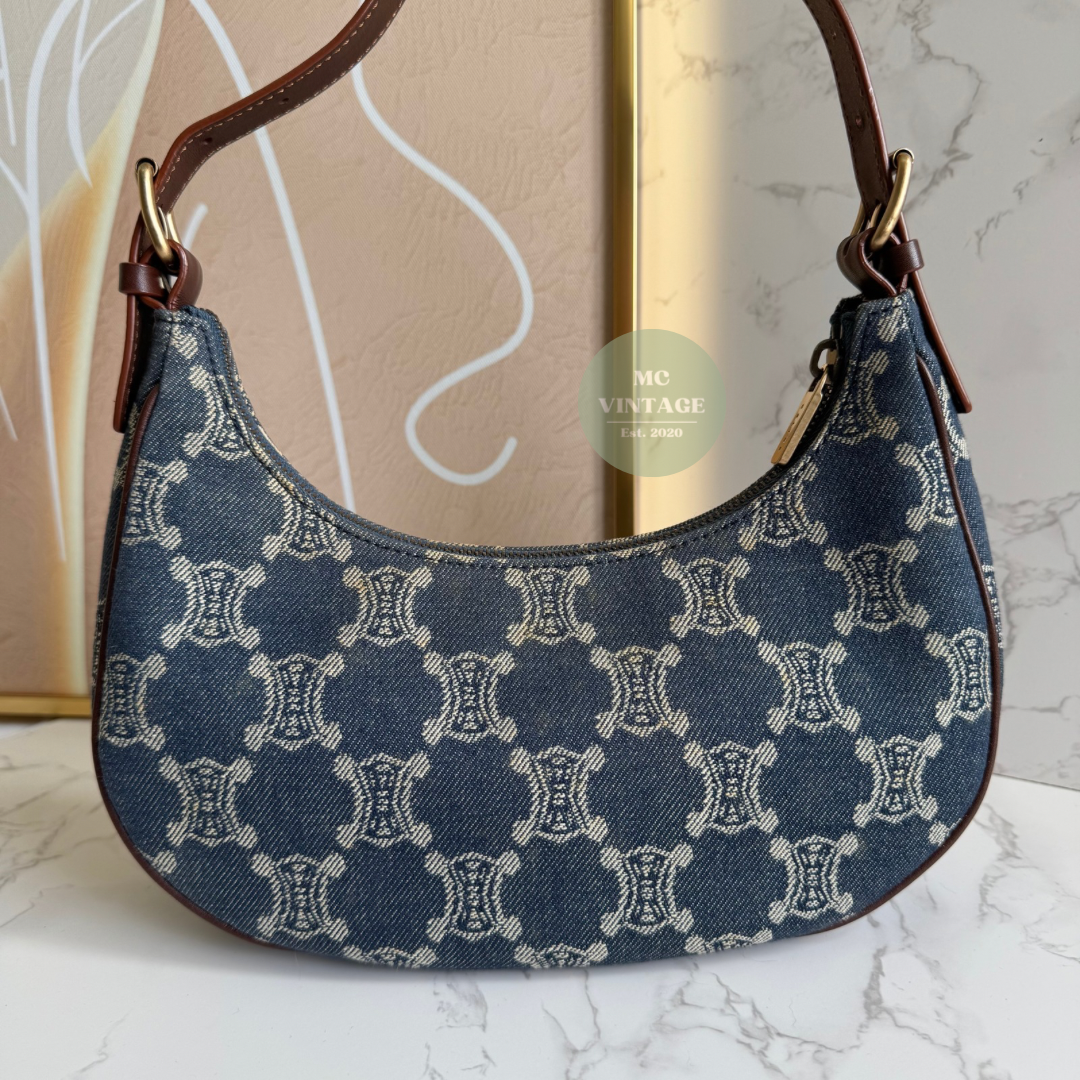 CELINE Vintage Denim Shoulder Bag