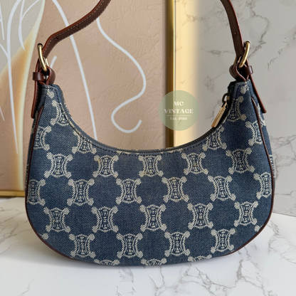 CELINE Vintage Denim Shoulder Bag