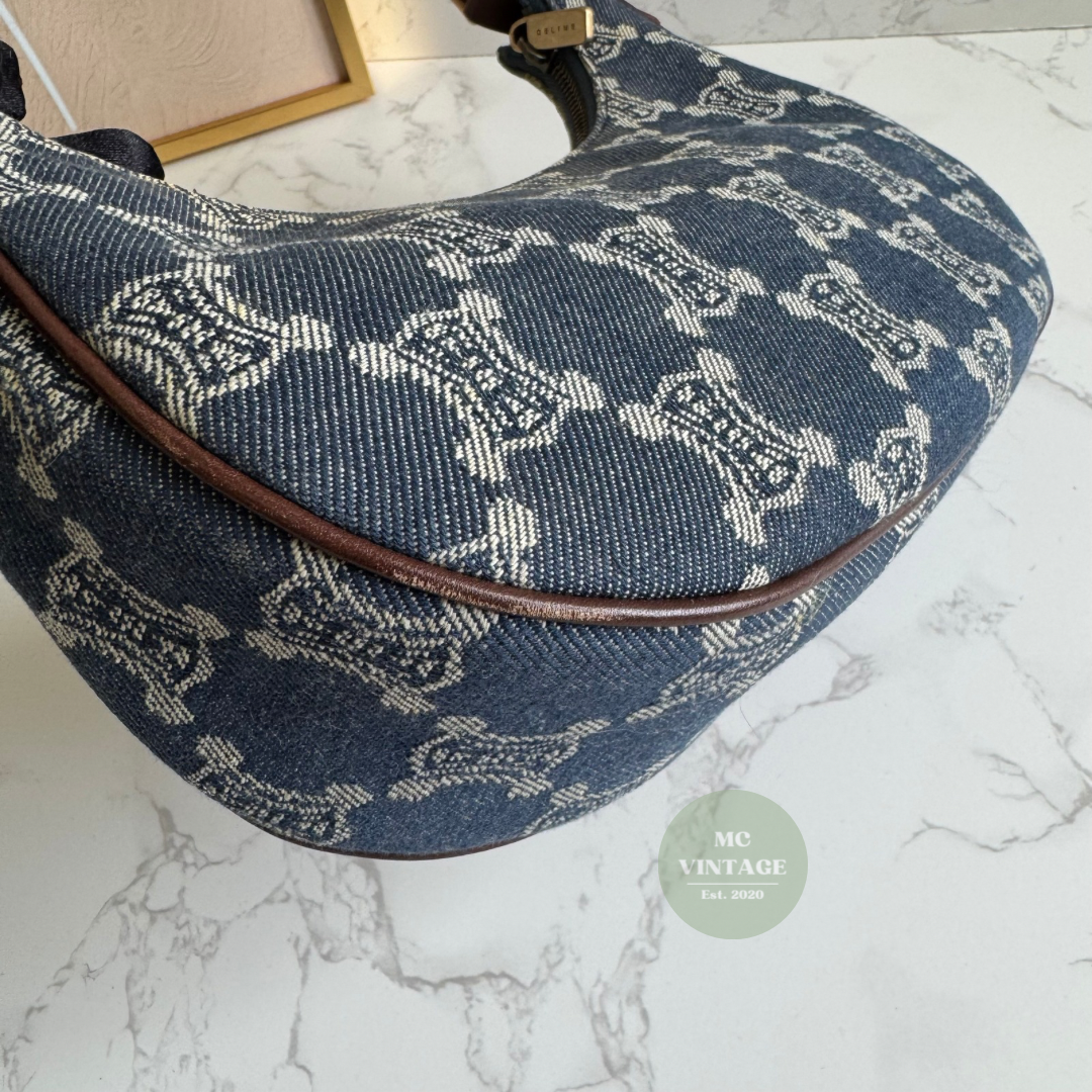 CELINE Vintage Denim Shoulder Bag