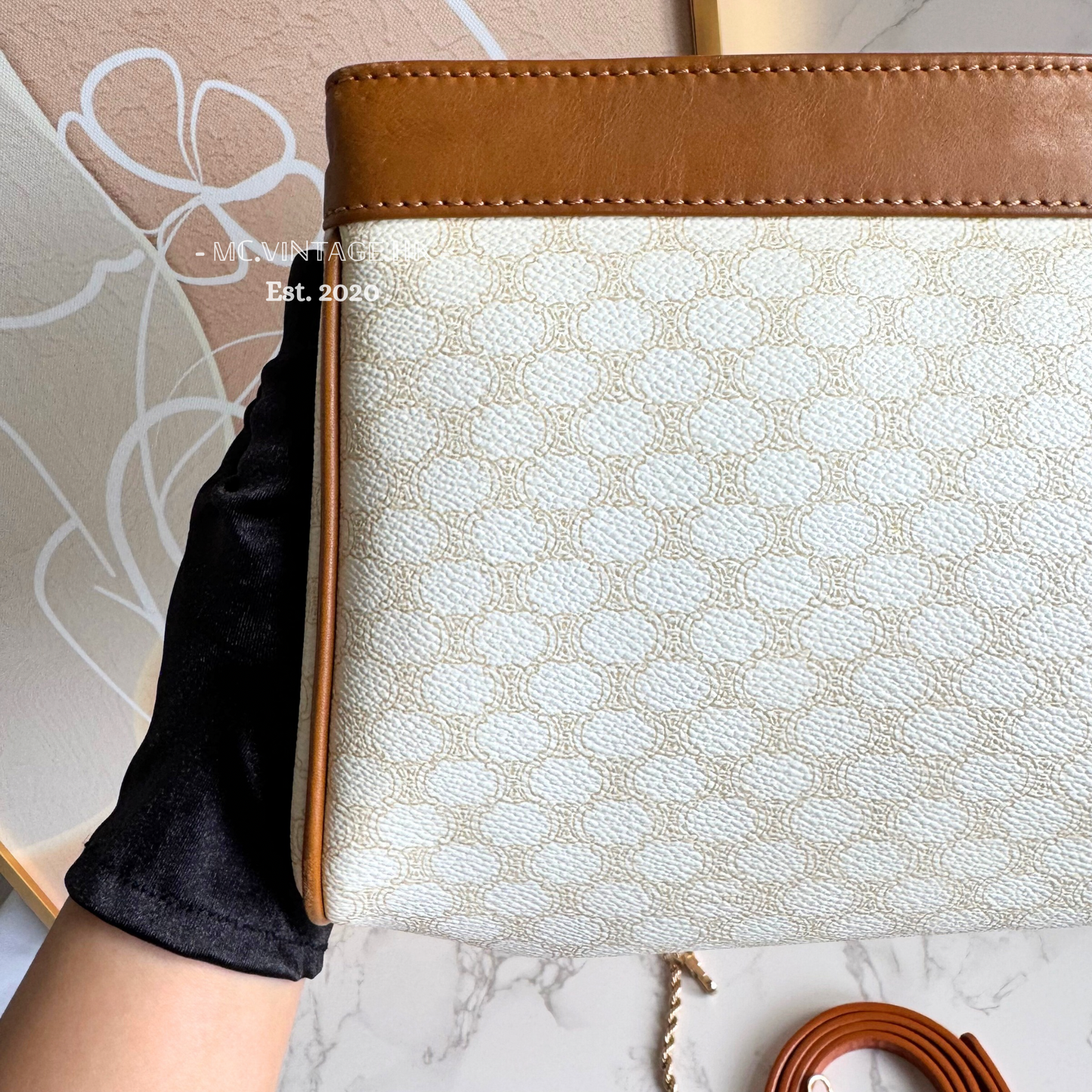 CELINE Vintage Macadam Clutch