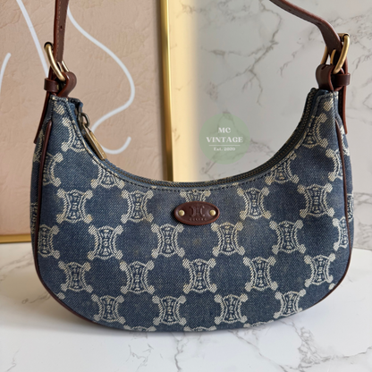 CELINE Vintage Denim Shoulder Bag