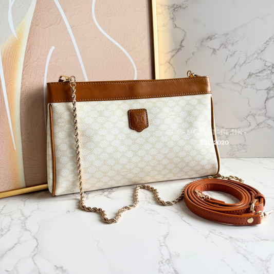 CELINE Vintage 白色老花手拿袋
