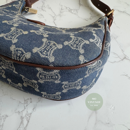 CELINE Vintage Denim Shoulder Bag