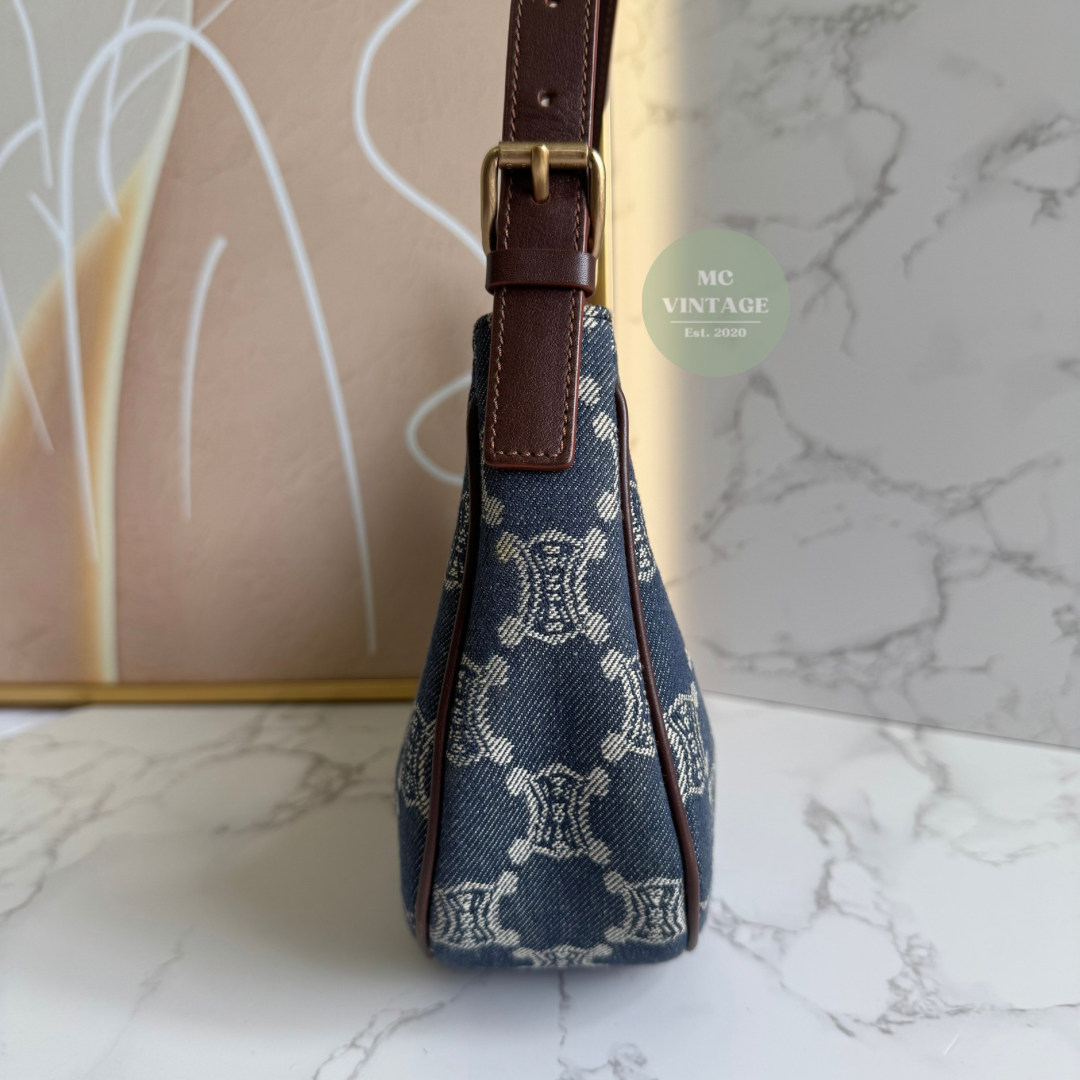 CELINE Vintage Denim Shoulder Bag