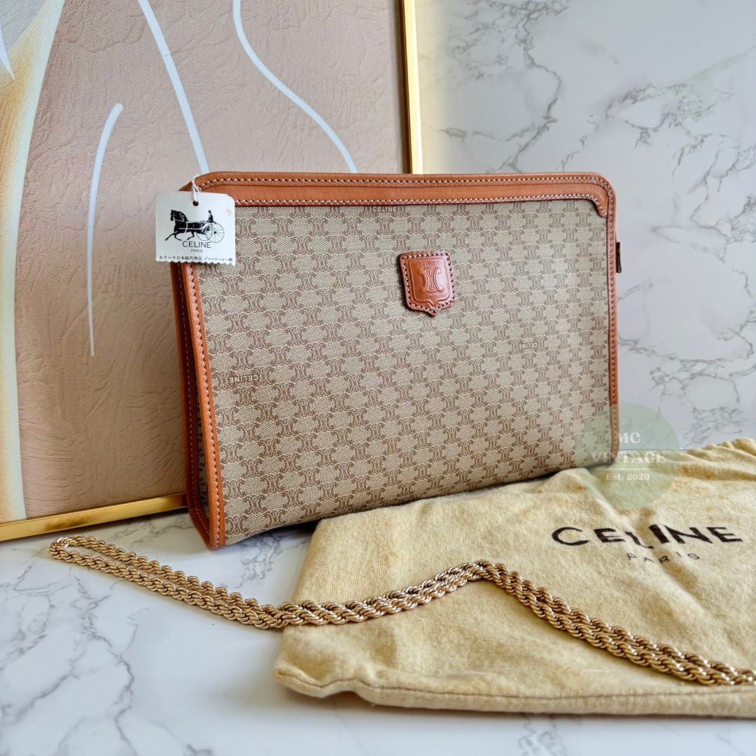 CELINE Vintage Macadam Clutch