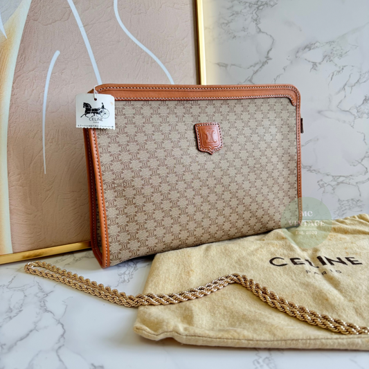CELINE Vintage Macadam Clutch
