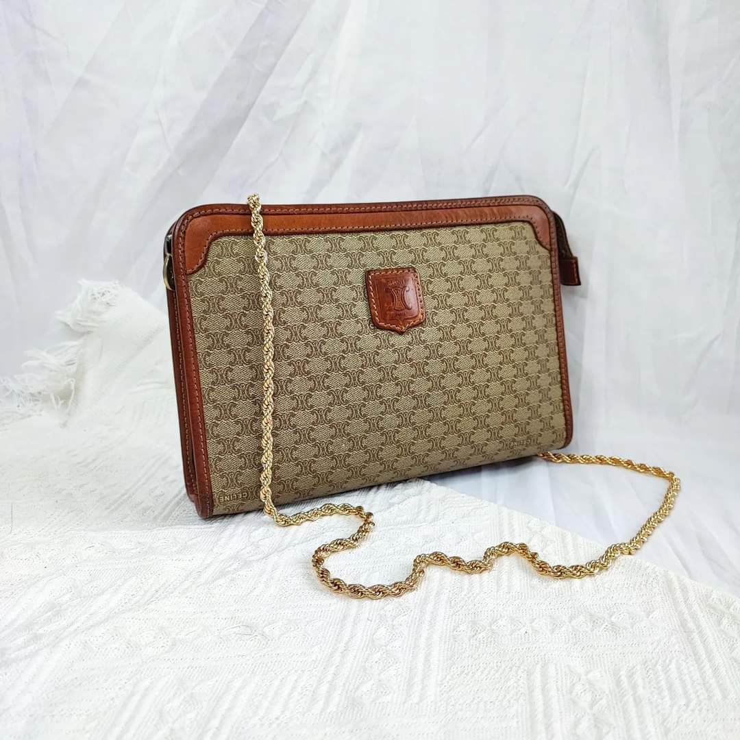 CELINE Vintage Macadam Clutch