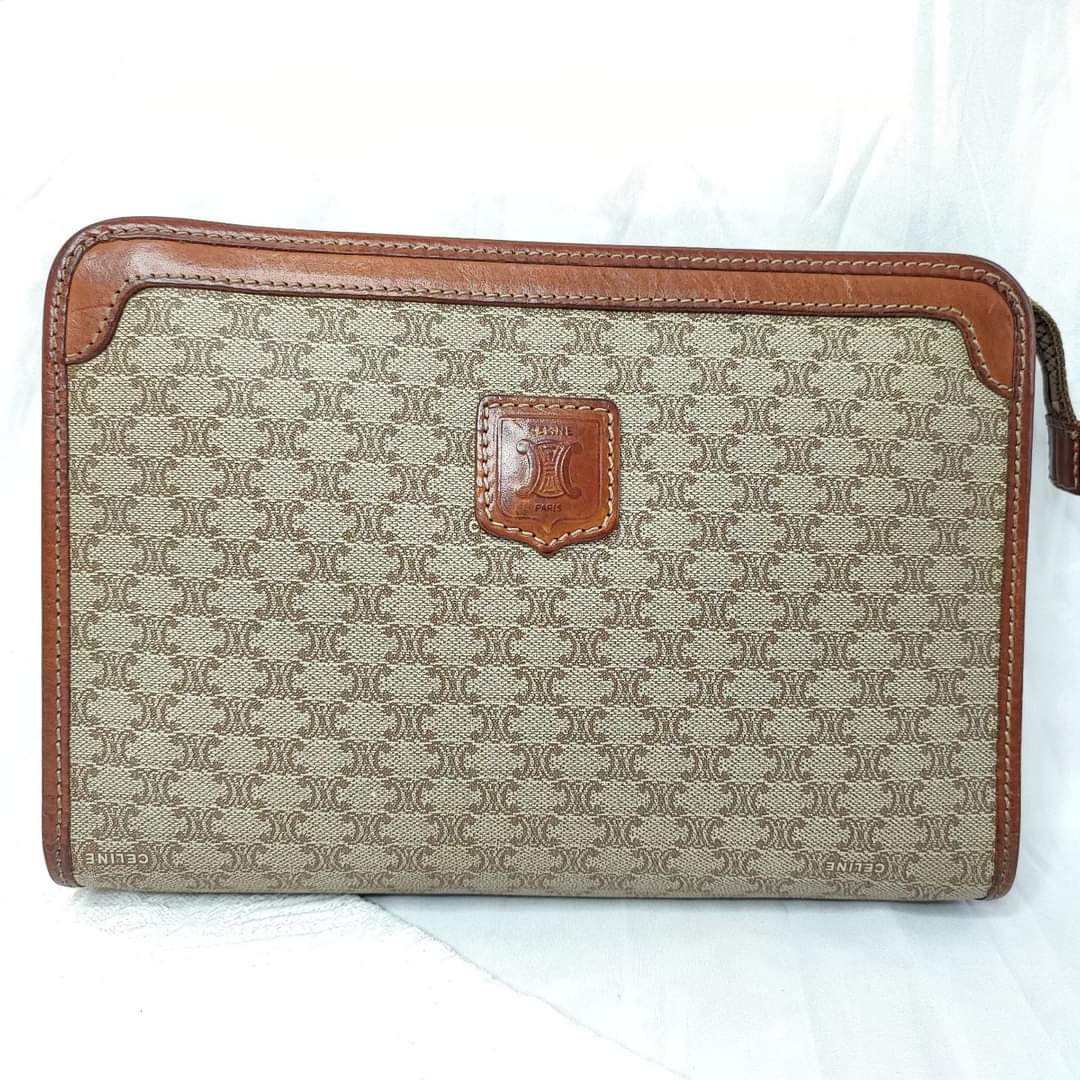 CELINE Vintage Macadam Clutch