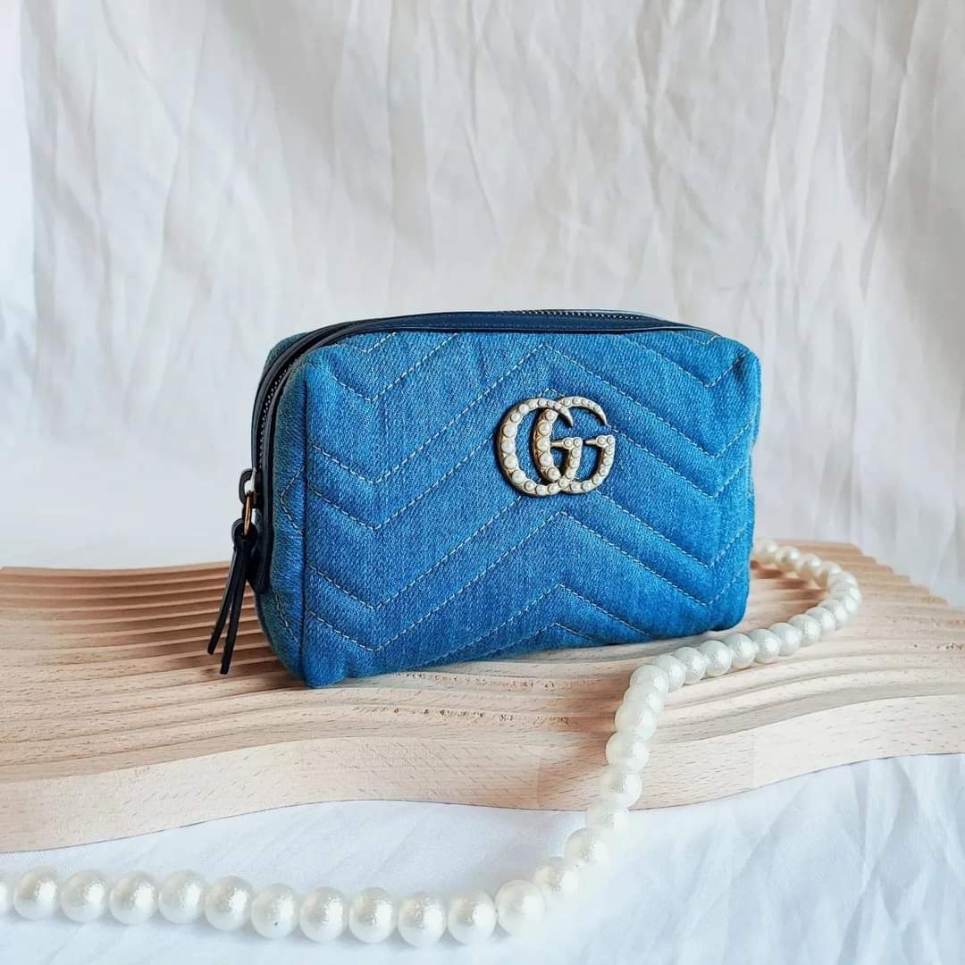 GUCCI Denim Vanity Bag