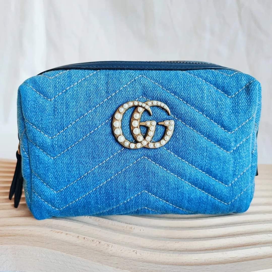 GUCCI Denim Vanity Bag