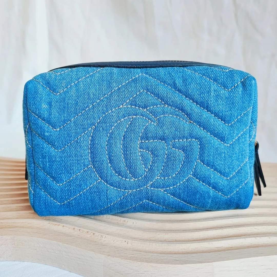 GUCCI Denim Vanity Bag