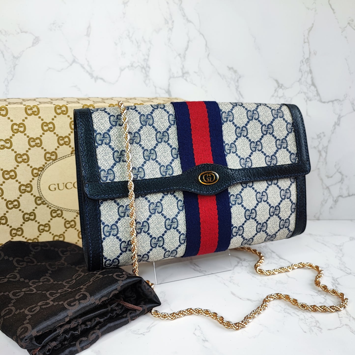 GUCCI Vintage Sherry Line Clutch