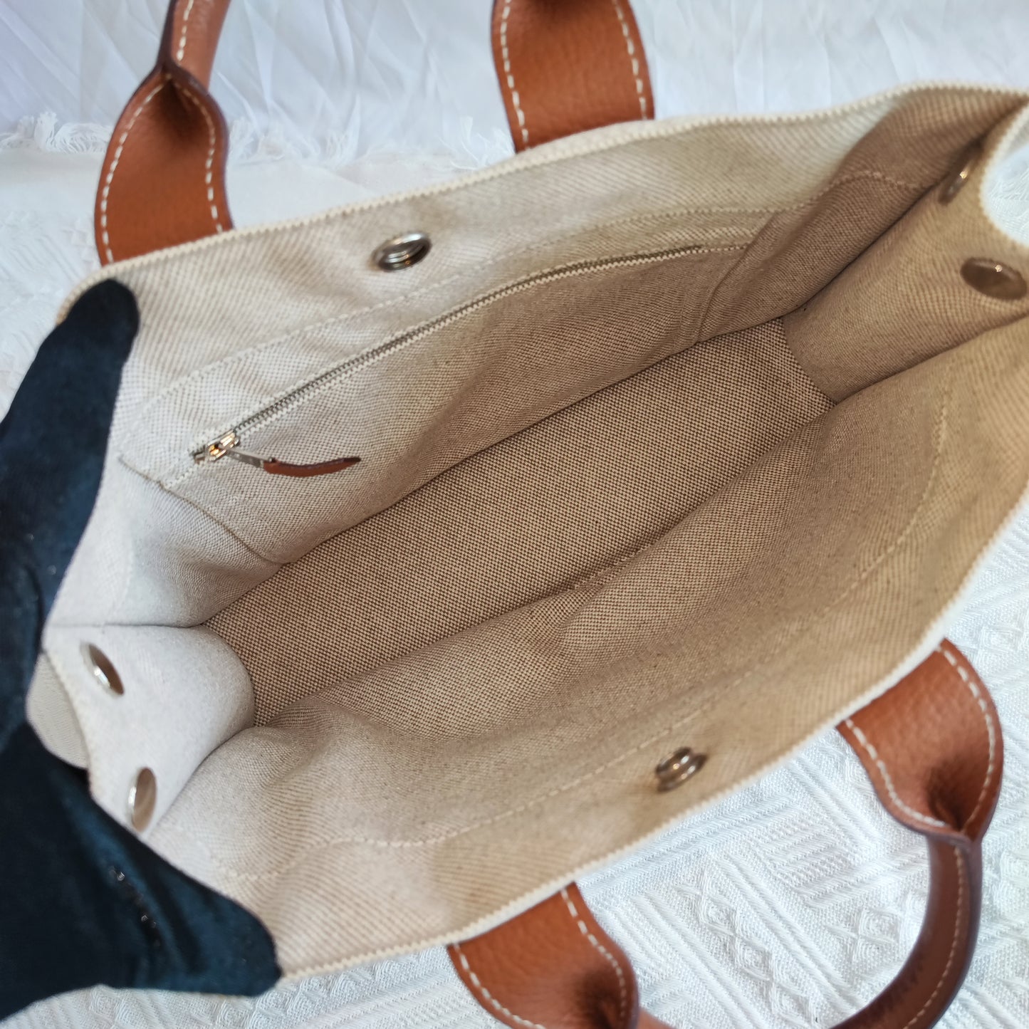 HERMES Canvas Tote Bag