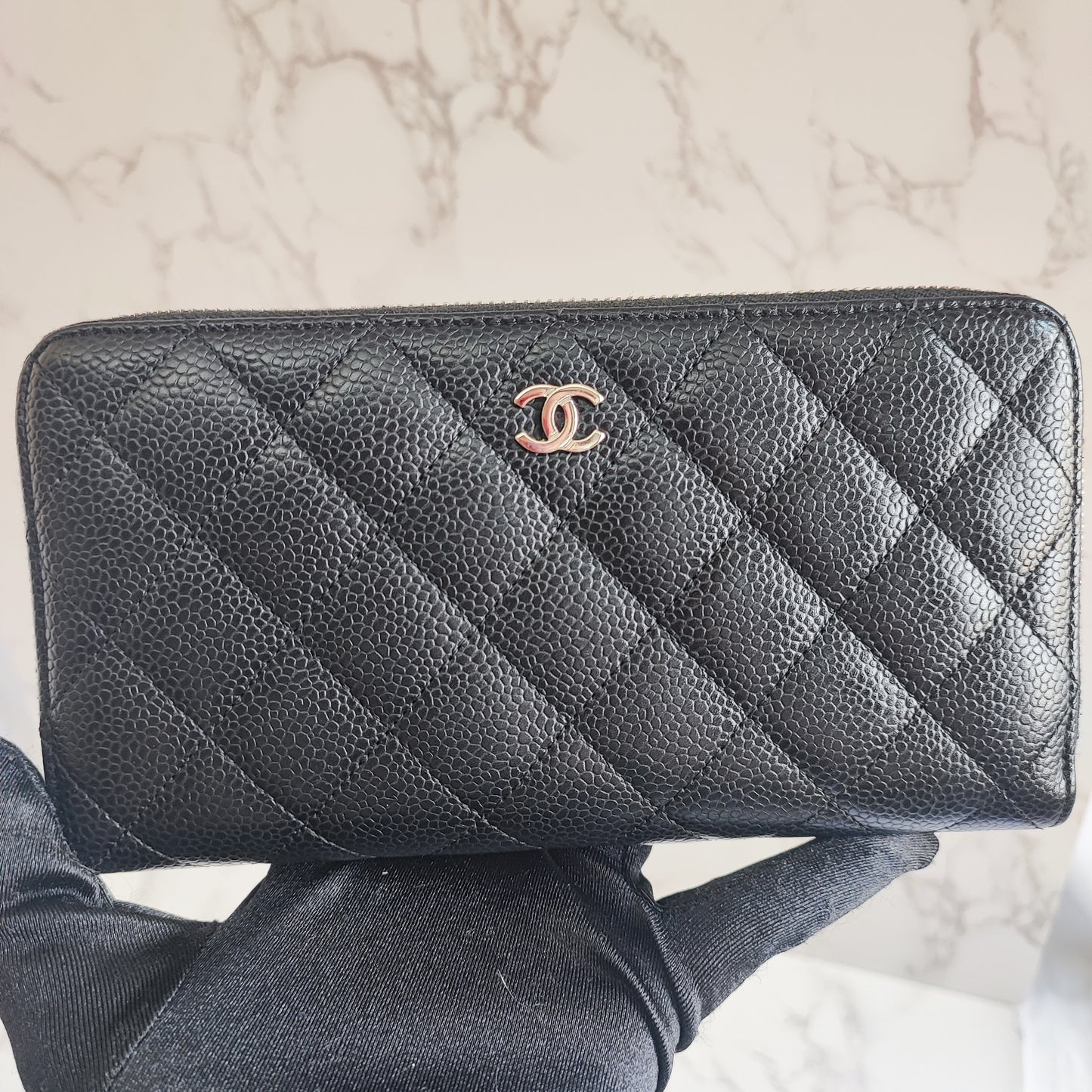 CHANEL Caviar Long Wallet