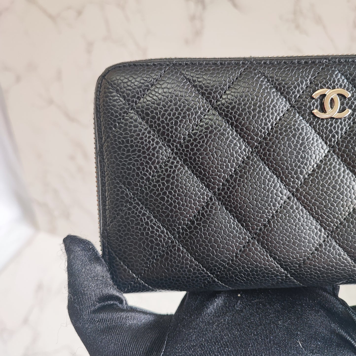 CHANEL Caviar Long Wallet