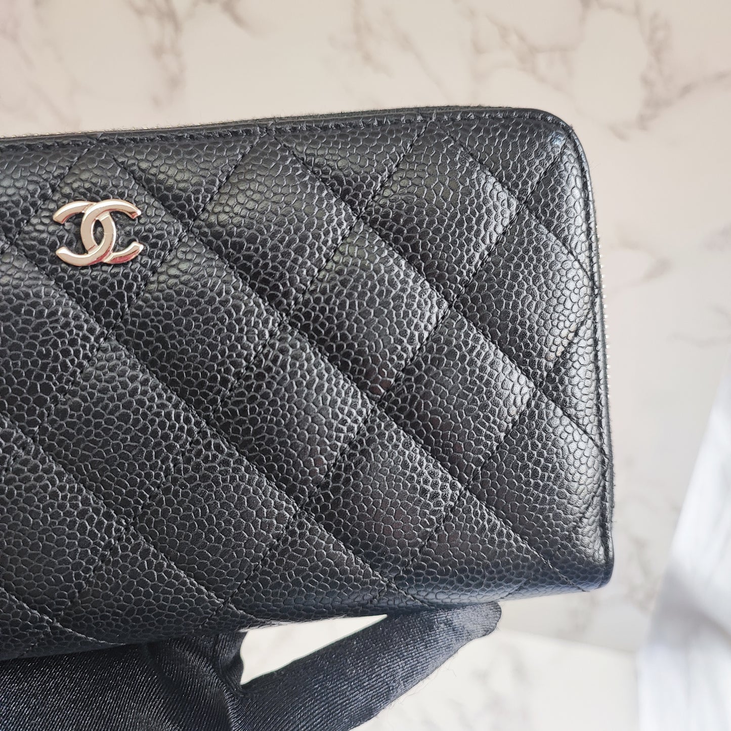 CHANEL Caviar Long Wallet